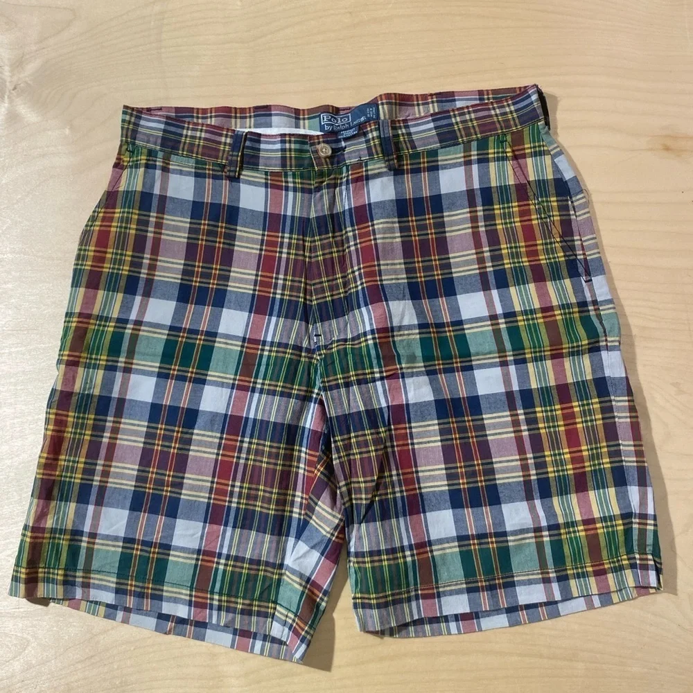 Polo by Ralph Lauren Men's Colorful Plaid Shorts 34 (OK)